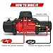 X-BULL Winch-10000 lb. Load Capacity Electric Winch Kit -12V Synthetic Rope Winch,Waterproof IP67 Electric Winch with Hawse Fairlead, with Wireless Handheld Remote and Corded Control Recovery