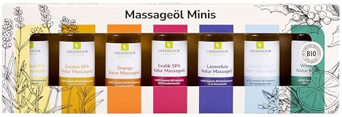 Kit de massage 4,6 étoiles Greendoor - Coffret cadeau 100 % naturel - 175 ml - Meilleure expérience de massage naturelle - Cosmétique naturel - Huiles bio...