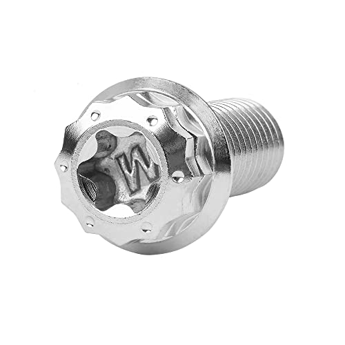 Image of Titanium Flange 12 Point Head M8 x15 20 25 30 35 40 45 50 55 60 65mm Screw Bolt Pack of 4 (M8x15mm, Normal Titanium)