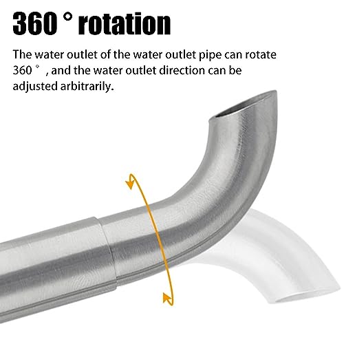 MiOYOOW Aquarium Inflow Outflow Pipe, 304 Stainless Steel Lily Pipe with Aluminum Alloy Fixing Clamp for Fish Tank Aquarium (12/16MM) - Image 3