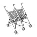 La Nina-62088 - Passeggino gemellare per bambole, colore: grigio, 49 x 53 x 41 cm (62088)