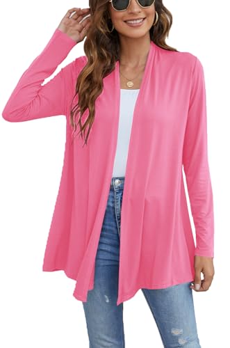 Image of Ladlop Women's Lightweight Open Front Cardigans Long Sleeve Casual Soft Drape Fall Cardigan