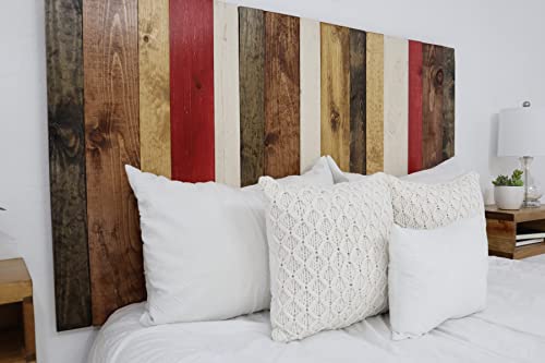 Barn Walls Fall Mix Signature Design, Multicolored Solid Wood Headboard, Floating Panels, Wall Mount, Adjustable Height, Easy Assembly, King Size #TOP7