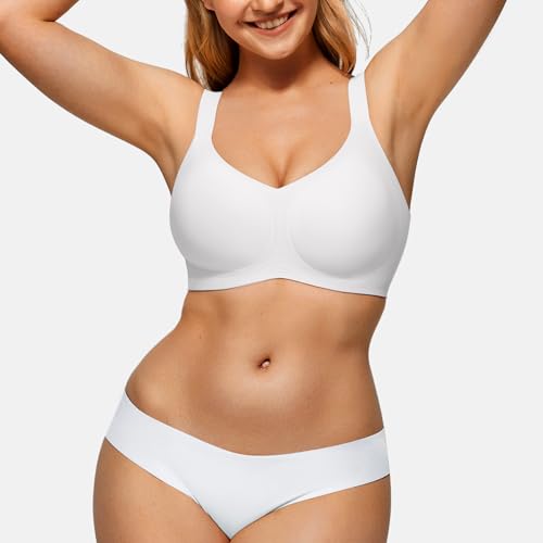 Image of LetsJoli Wireless Bras for Women No Underwire Full Coverage Push Up Bra Support Plus Size Bras for Older Women Bralettes