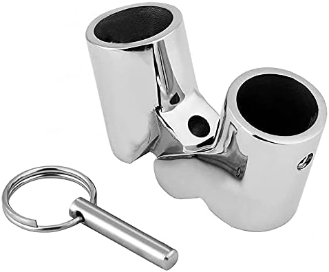 RedSnake 316 Stainless Steel Marine Grade Boat railing Pipe Connector Folding Swivel Coupling Tube Pipe Connector Boat Hardware Fitting for (22mm) 7/8inch (For (22mm)7/8inch O.D tube)