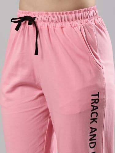 Image of Femmora Relax Fit Track Pant with Abstract Print, Breathable Soft Cotton Fabric with Drawstring Waistband Closure and 2 Side Pockets, for Women,Pack of 1