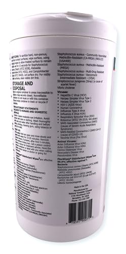 Image of FlexWipes 36075 Canister with 75 Disinfectant Wipes, 7 x 8 Inches Towelettes