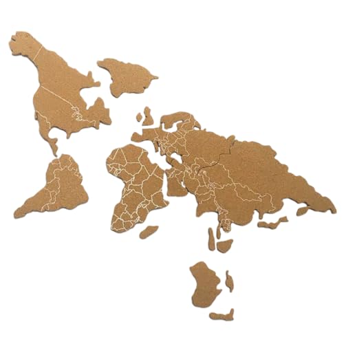 Uonlytech Self Adhesive Cork Board Map World Travel Pin Board Wall Decor for Home Office