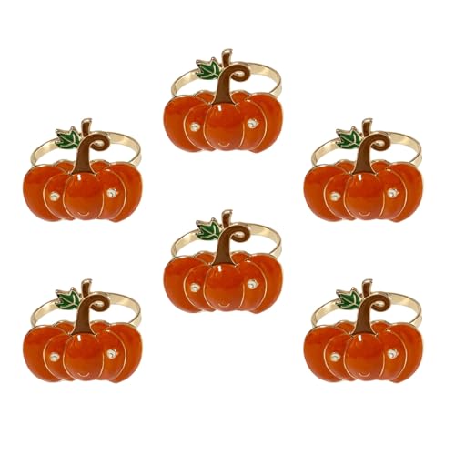 Gissroys 6 pinzas de aleación para servilletas, accesorios para la vajilla, utensilios de comedor de Acción de Gracias, decoración de cultivos robustos, accesorios de vajilla