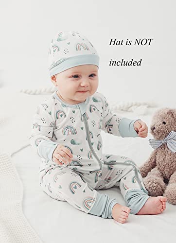 Suzel Baby Boys Girls Pajamas - Bamboo Viscose Zippy Pjs Sleep 'N Play - Infant Long Sleeve One Piece Romper - 0-24 Months (Rainbow, 6-12M) #TOP1