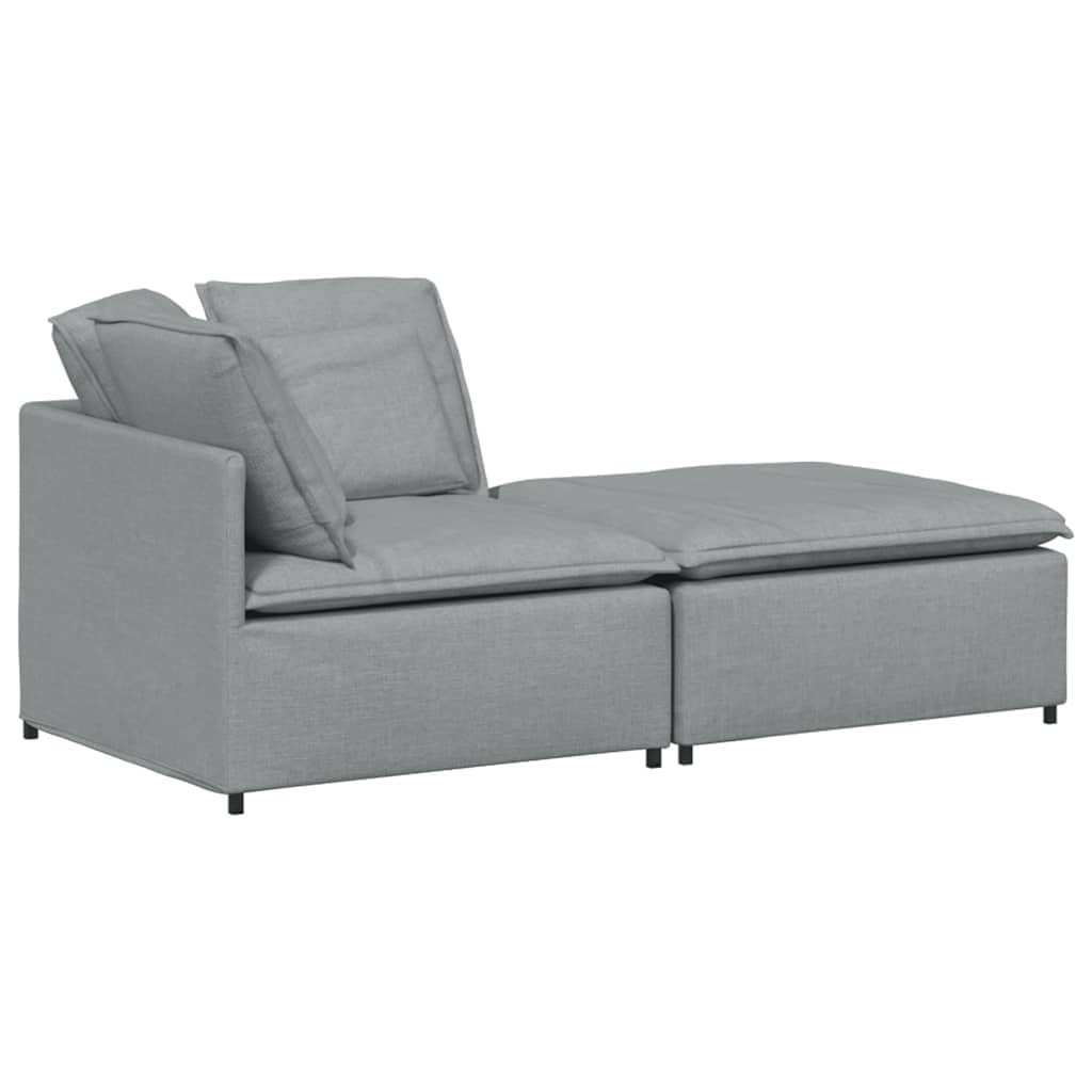 Gecheer Divano Modulare con Poggiapiedi e Cuscini Tessuto Grigio Chiaro,Divano,Divanetto,Modulare componibile Mobili per Soggiorno,Divano Modulare per Bambini,Divano Modulare Componibile,P3321207