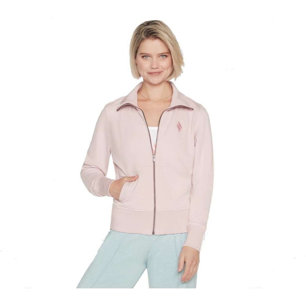 Skechers Women's The Hoodless Hoodie Diamond Jacket Hooded Sweatshirt, Burnished Lilac, XL UK