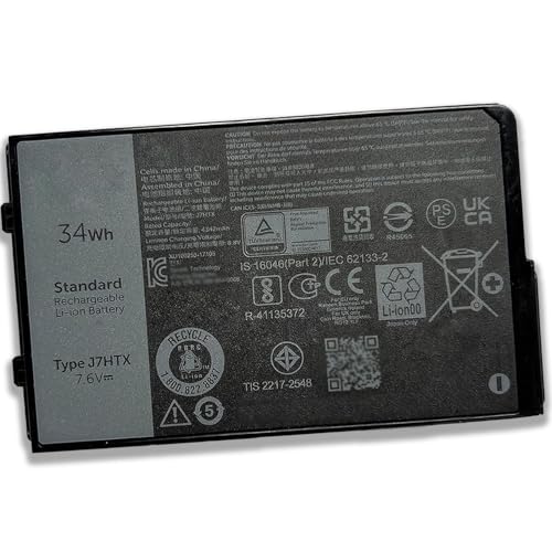 Image of 34Wh J7HTX 7XNTR Laptop Battery Replacement for Dell Latitude 7202 7212 7220 Rugged Extreme Tablet T03H T03H002 T03H003 Series 02JT7D 2JT7D FH8RW J82G5 VW5Y4 451-BBOR 451-BCCO 451-BCDH 7.6V 4342mAh