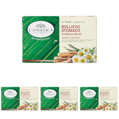 L'Angelica, Tisana Sollievo dello Stomaco, Dall'Azione Lenitiva e Calmante Contro i Bruciori Gastrici, Vegan - Confezione da 72 Filtri