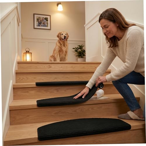 Alfombra antideslizante para escaleras con base de goma protectora de 4mm de grosor 5