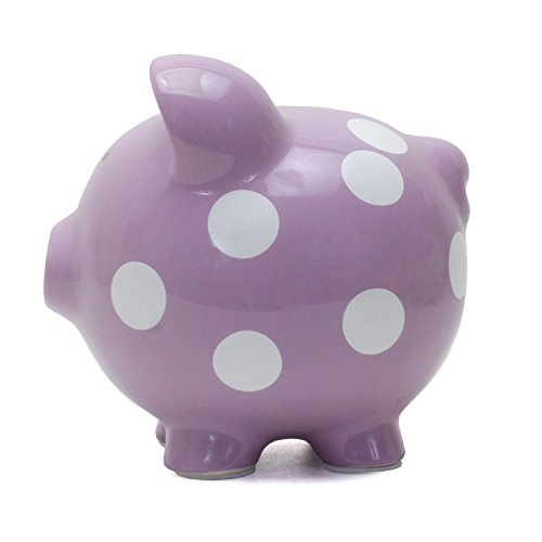 Child To Cherish Ceramic Polka Dot Piggy Bank, Purple #TOP4