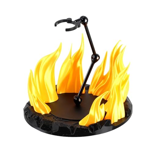 Colaxi Flame Effect,Action Figure Stand,DIY Assembly,for Displaying Toy Models Sturdy Lightweight Figurine Model Display Rack Holder, Yellow