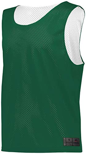 Augusta Sportswear Youth Mesh Reversible Pinnie L Dark Green/White