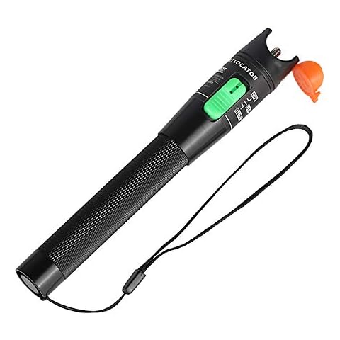 Visual Fault Locator,30mW 30KM Red Light Fiber Optic Cable Tester Meter, Cable Test Equipment Suitable with 2.5 mm Universal Connector FC Male to LC Female Adapter for CATV Telecommunications Cover