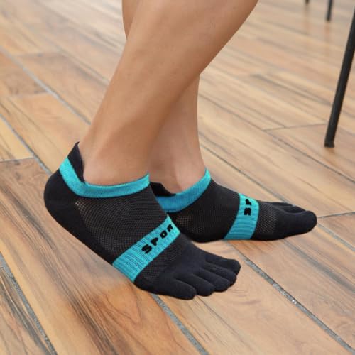 Calcetines de cinco dedos elásticos transpirables y de corte bajo 2