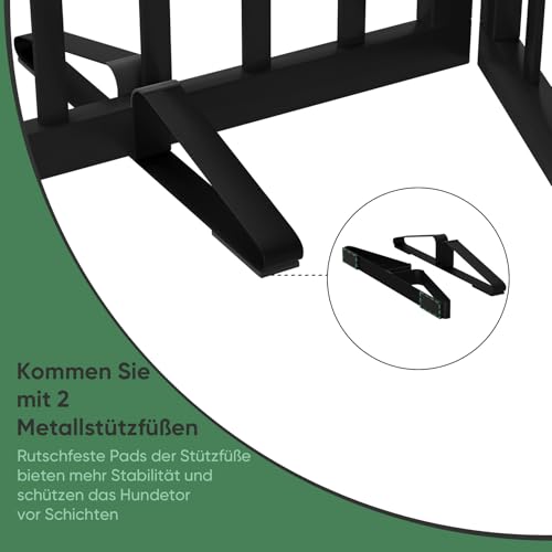 Hundegitter für Türen, Faltbares Hundegitter Innen, Haustiergitter für Türen Schlafzimmer, Welpengitter mit Metallstützfüßen… – Ansicht 4