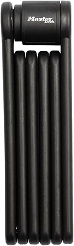 Master Lock Cerradura plegable de acero endurecido negro con llave, cerradura antirrobo resistente para bicicletas, scooters eléctricos, 2-34 pies