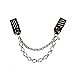 Double Chain Sweater Guard with 1" Silver Clip (Silver Clip)