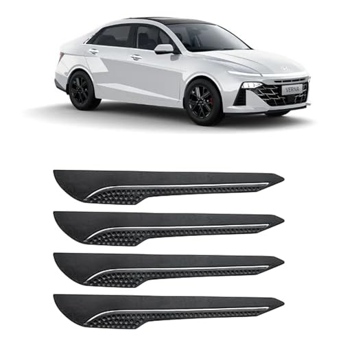 Image of AOSIS-Car Bumper Protector /Bumper Guard for Hyundai Verna 2023 with Single Chrome Stripe (4-Pcs)