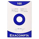 Exacompta   Réf. 13302E   Étui de 100 fiches bristol unies non perforées   format 100 x 150 mm   compatibles avec imprimante jet d'encre, laser et photocopieur   couleur blanc