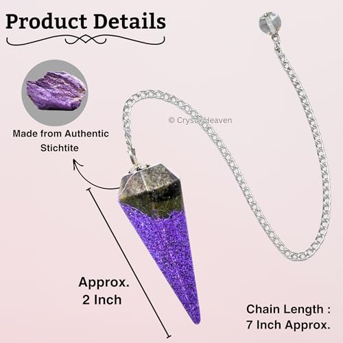 Image of Stichtite Pendulum Dowsing Tool - Natural Crystal Pendulum for Spiritual Guidance - Premium Dowser Pendulum for Accurate Divination and Energy Healing - Perfect for Energy Healing and Chakra Balancing - Handcrafted with Precision and Elegance