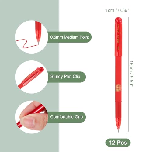 Bolígrafo gel rojo punta media 0.5mm pack 12 miniatura 2