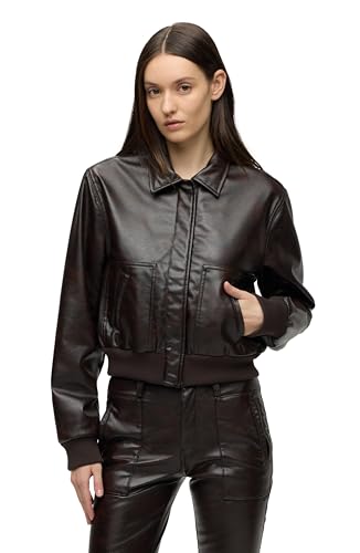 Blouson aviateur femme Hudson Bomber Jacket veste mi-saison noire col teddy