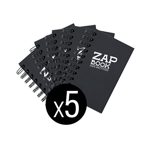 Clairefontaine 8361C Carnet Spiralé Zap Book, 160 Feuilles Papier Croquis 100% Recyclé, A6 10,5x14,8 cm 80g, Couverture Noire - Image 3