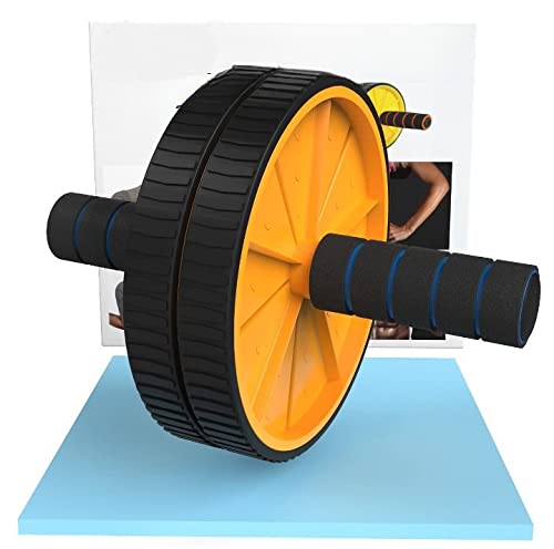 Fitcozi Dual Wide Ab Roller Wheel for Abs Workouts 6 Month Warranty/Home Gym Abdominal Exercise/Core Workouts for Men and Women (6 MM Safe Knee Mat, Yellow Roller) (A) (B09M7L27PQ) Amazon Price History, Amazon Price Tracker