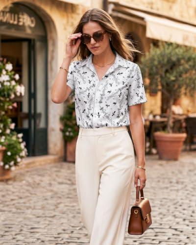 Image of 99TIMORO Fantasy Character Button Down Shirt for Women Short Sleeve
