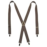 CTM Men's Elastic X-Back Suspenders with Brass Hardware