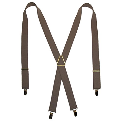 CTM Men's Elastic X-Back Suspenders with Brass Hardware