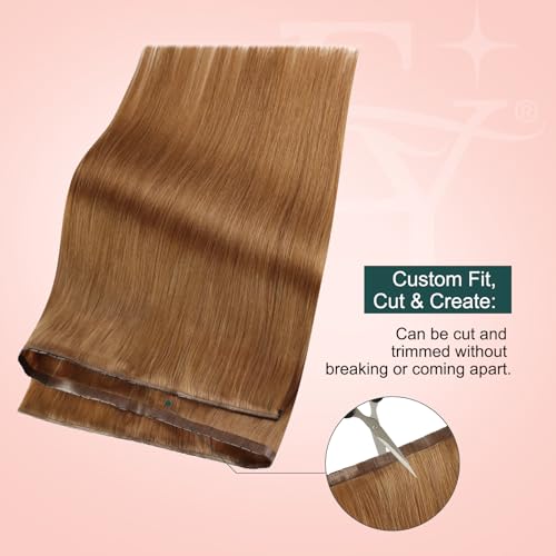Image of Easyouth 80g Butterfly Weft Extensions Human Hair Copper, Invisible Butterfly Weft Hair Extensions Human Hair Copper, 16 Inch, for Women, for Formal, OVO Wefts Remy Hair Extension