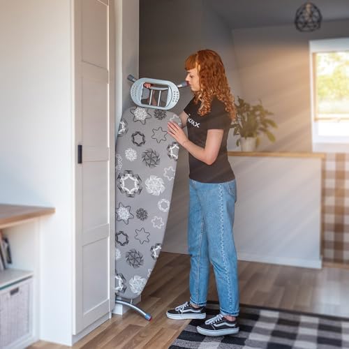 KADAX Klappbares Bügelbrett, 120x38cm Dampfbügelbrett mit Metallnetz, Bügeltisch mit rutschfesten...