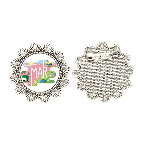 Broche de plata flor de marzo medium para vestidos de diario