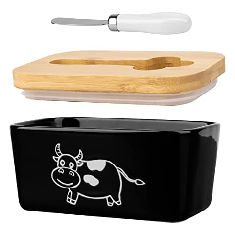Roponan Butter Dish with Bamboo Lid and Knife Cover