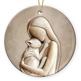 Tiny Detalles Cat Lover Gifts for Women 2024, Cat Ornament Christmas Keepsake, Gifts for Pet Owners, Double Sided Ceramic Christmas Tree Ornament, Animal Lover Gifts for Christmas Decorations