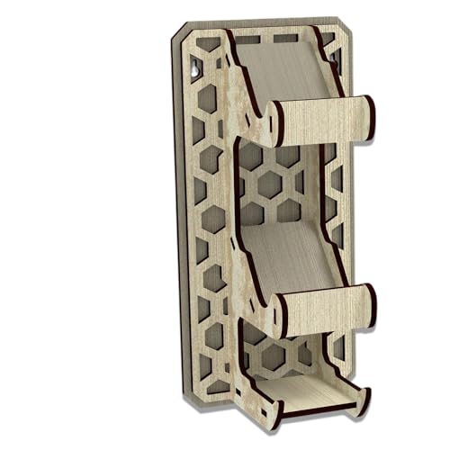 Image of Wood Wall Mount Controller Stand with Headphone Holder, Gaming Desk Organiser, Gift for Gamers, Compatible with PlayStation and Xbox Controllers