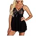 IFOUNDYOU Damen San Valentín Sexy Mujer Ropa De Dormir Pijama Correa Tejer Cordón Separar Osito De Peluche Bordado Gasa Talla Grande Suave Acogedor Atractivo Señoras Lencería Camisón Ropa Interior