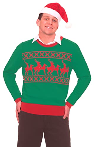 Pull de Noël moche rennes au motif humoristique Forum Novelties taille M