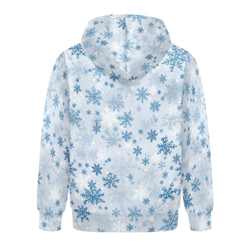 Kids Hoodies Sweaters Christmas Xmas Snowflake Hooded Sweatshirts with Big Pockets for Boys Girls B04004002