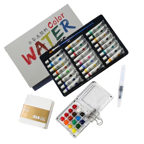 Juego de acuarelas - Kit de viaje para pintura al agua - Paleta práctica portátil para entusiastas profesionales artistas al aire libre