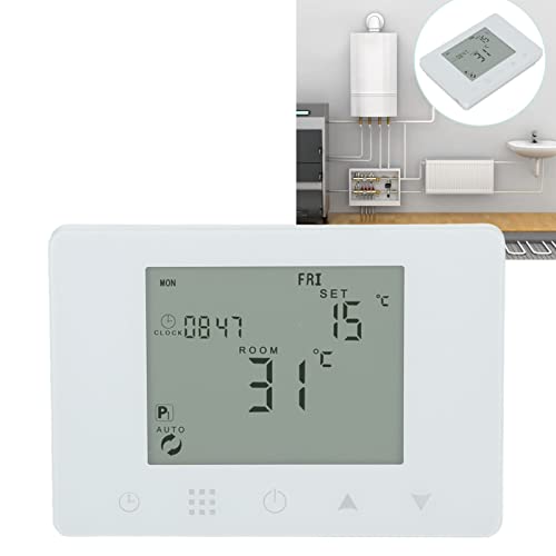 Termostato RF Wireless Programmabile per Riscaldamento Elettrico con Display LCD Retroilluminato Controllo Temperatura Ambiente Sonda Termometrica Infrarossi Compatibile Impianti Intelligenti