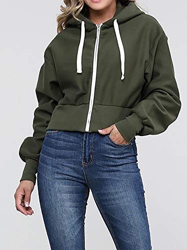 Women's Casual Fitted Drawstring Kangaroo Pocket Zip Up Hoodie4
