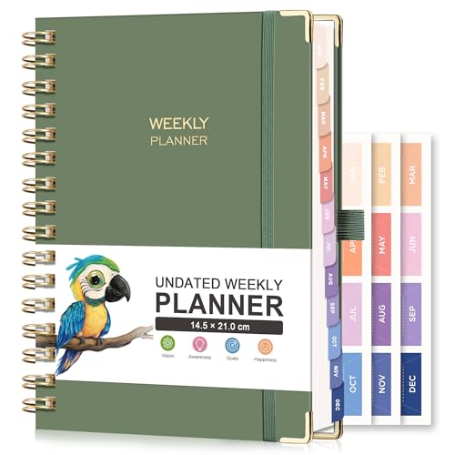 RETTACY Undated Planner - Diary Planner Notebook, Weekly and Mont...